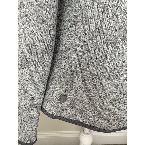 Lululemon Fleece & Thank You Hooded 1/4 Zip Heathered White / Battleship Size 10 - Picture 5 of 16